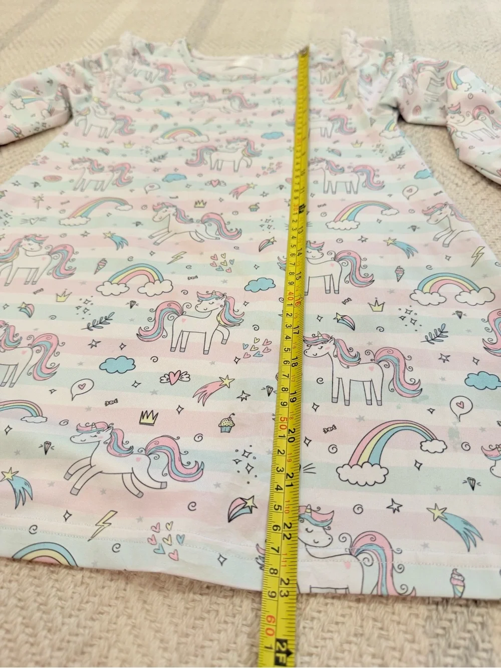 Cecil & Lou Pastel Unicorn Rainbow Knit Long Sleeve Dress - Size 5
